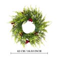 thumbnail image 3 of Qwtwty Artificial Christmas Wreath with Red Berries, Farmhouse Winter Wreaths Hanging Ornament for Indoor Outdoor Wall Window Home Holiday Christmas Decor, 3 of 7