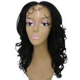 thumbnail image 2 of LUXLUXE Kiara Wavy Layered 18 in Long T Part Lace Front Wig, Heat Resistant Fibers, Black Color, 2 of 5