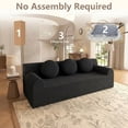 thumbnail image 7 of 71" Corduroy Loveseat Sofa, Memory Foam Cloud Couch in a Box, Boneless Compressed Sofa for Living Room, Bedroom and Apartment, Black, 7 of 7