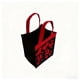 thumbnail image 5 of Bolsa de regalo navideña de tela negra con estampados festivos | Bolsa reutilizable para dulces y decoración navideña | 14 x 10 x 17 cm, 5 of 6
