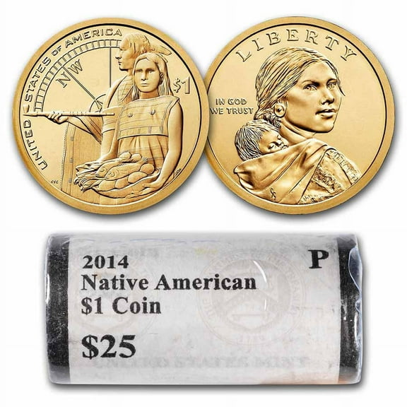 2014-P Native Amer $1 - Native Hospitality (25 Coin Roll) BU