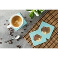 thumbnail image 3 of Carolines Treasures BB8164FC French Turkey Dindon Blue Check Foam Coaster, Set of 4, 3 of 3