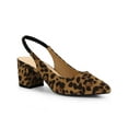 thumbnail image 1 of BLISSFUL STEP Women's Block Heel Pumps Slingback Heels Leopard 8.5, 1 of 8