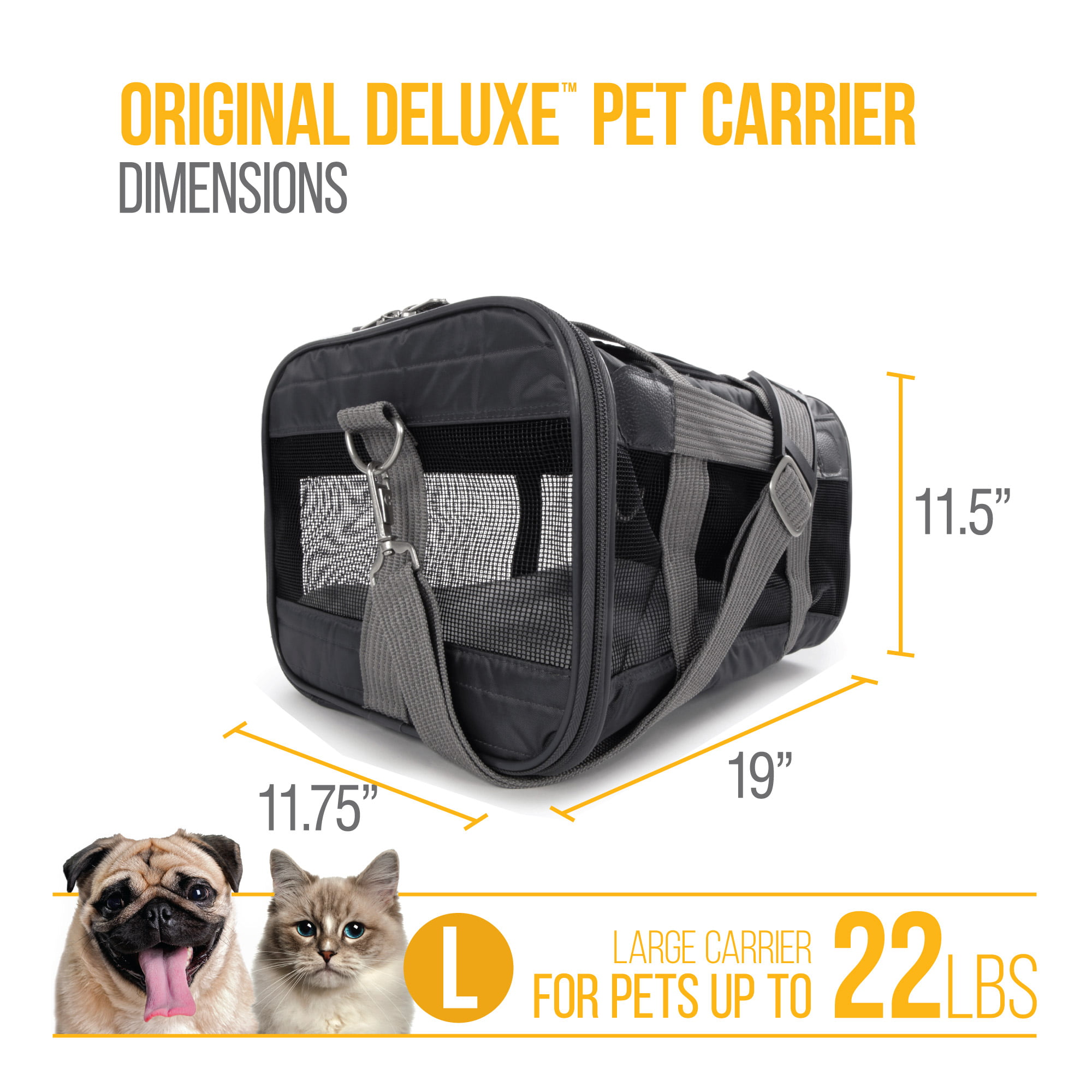 Original Deluxe Sherpa Dog Carrier - Black 