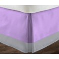 thumbnail image 3 of D.N.G. BEDDINGS 1 Piece Split Corner Two Tone Tailored Bed Skirt, Queen Size 8 Inch Deep Pocket, 800 Thread Count, 100% Egyptian Cotton, Solid Lilac/Silver Color., 3 of 3