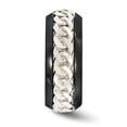 thumbnail image 4 of Edward Mirell Black Ti  Sterling Silver Beveled 9mm Band EMR189, 4 of 5