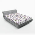 thumbnail image 2 of Ambesonne Floral Fitted Sheet, Minimalist Spring Romance, King Size, Violet Pink and Green, 2 of 5