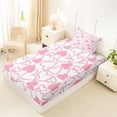 thumbnail image 4 of Erosebridal Dreamy Princess Style Twin Sheet Sets,Pink Loves Heart Bedding For Girls Kids 3-Piece, 4 of 6