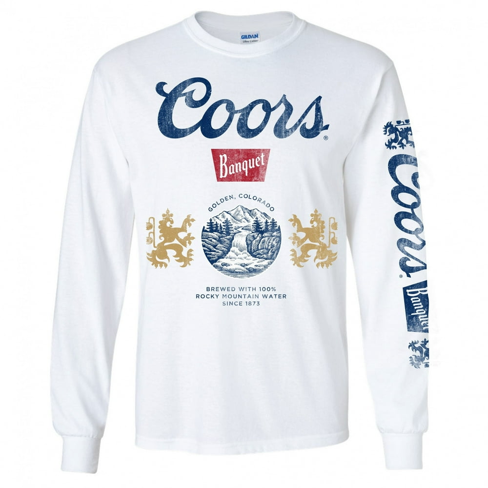 Coors Coors Banquet Beer Sleeve Print Waterfall Crest Long Sleeve