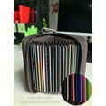 thumbnail image 4 of Nvzi Billetera con bloqueo para 20 tarjetas, tarjetero, billetera con cierre estilo acordeón para hombres y mujeres (marrón), 4 of 5