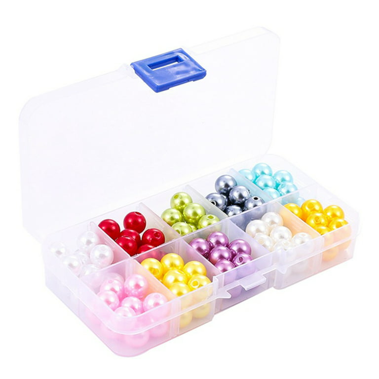 BINYOU Satin Luster Imitation Pearl Beads Kit Small Round ABS Craft Beads  with Holes 