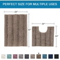 thumbnail image 2 of Bathroom Rugs Bath Rug Set 2 Piece Bathroom Contour Rug Toilet Mat Sets Non Slip Contour Bath Rug Ultra Thick Water Absorbent Striped Bath Mats(20" x 32" Plus 20" x 20" U, Taupe Brown), 2 of 6