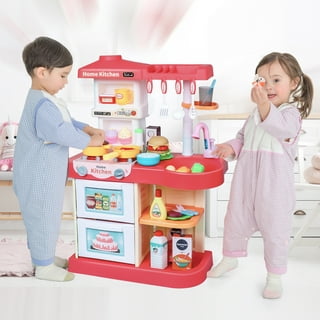 TaoHFE Kitchen Set for Kids Wooden Play Kitchen Toy Kitchen Sets for Boys Gift White Kitchen for Toddlers Kids Kitchen Playse