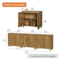 thumbnail image 5 of WAMPAT Sideboards Buffet Cabinet, 106" Wide Wooden Credenza Storage Cabinet with 6 Doors, Modern Kitchen Accent Cabinet with 9 Compartments for Living Room, Hallway, Oak Brown, 5 of 7