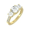 thumbnail image 2 of ARAIYA FINE JEWELRY 10K Yellow Gold Cushion Cut and Round Shape Lab Grown Diamond Prong-Set Three Stone Ring Size 6 (1 1/2 cttw, D-F Color, VS Clarity), 2 of 6