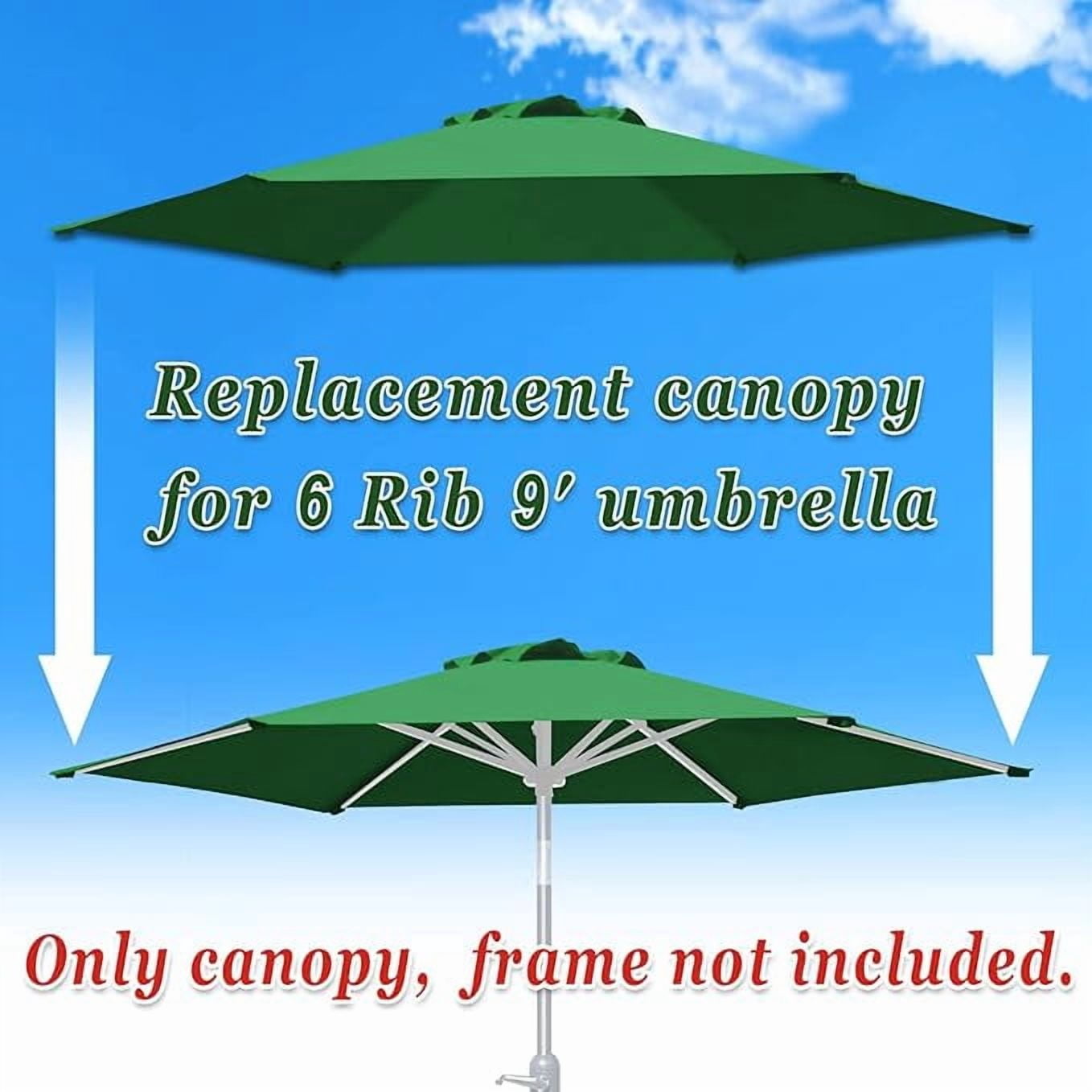 SOLAXO 9ft 6ribs Umbrella Canopy Cover Replacement Top Canopy for Patio Umbrella