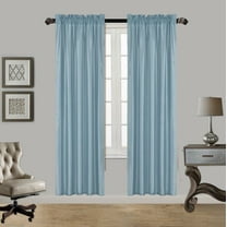 2PC MR2 LIGHT BLUE SOLID SILK SEMI SHEER ROD POCKET WINDOW CURTAIN PANEL LIGHT FILTERING 55" W X 95" L EACH PC