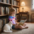thumbnail image 6 of Lanbubble Girls Short Sleeve Graphic T-Shirt Fashion Cat Tee, Sizes 7-12, 6 of 7
