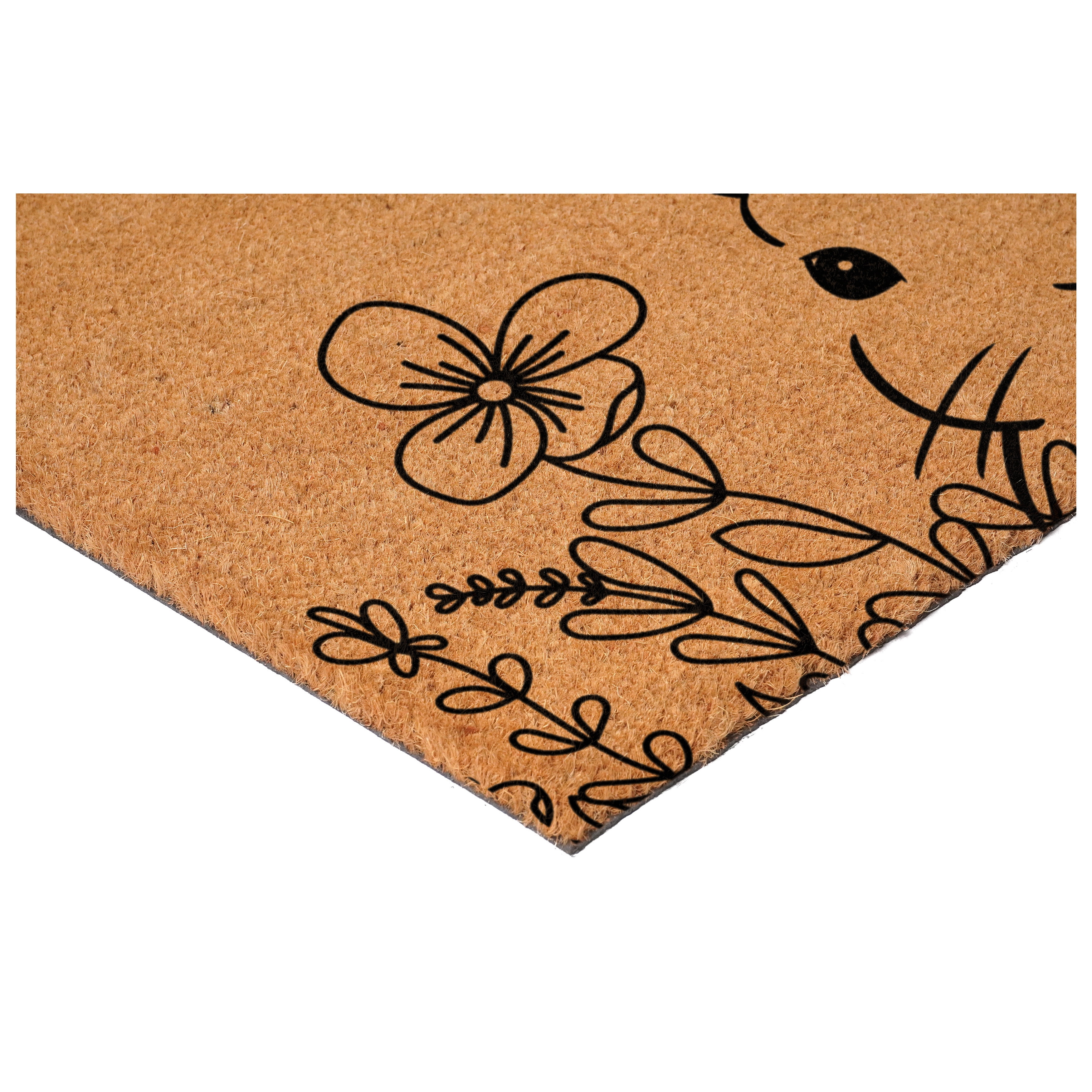Calloway Mills 114561729 Floral Bunny Doormat, 17"x29"