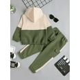 thumbnail image 4 of Mikrdoo Infant Baby Boys Outfits Baby OOTD Splice Pocket Winter Hoodies Pants 2Pcs Clothes Set Green 18-24 Months, 4 of 9