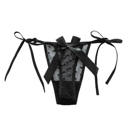 Upioiwer Briefs For Women Hi Cut Underwear For Women Women Sexy Lace Thong Thin Strap Bow Heart Lace Ladies Panties Vassarette Panties For Women Seamless Hipster Underwear For Women Lace Danskin