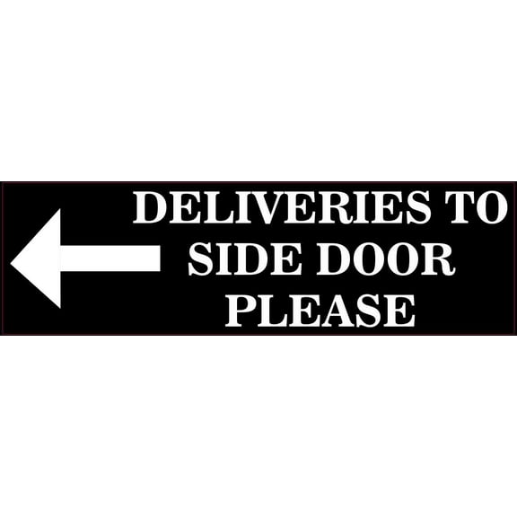 10in x 3in Black Left Deliveries To Side Door Magnet Magnetic Sign