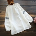 thumbnail image 5 of Abaya Dress for Elegant Women's Long Sleeve Linen Blouse Dress Tunic Style Loose Fit Muslin Top for Casual and Occasions, 5 of 7