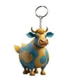 thumbnail image 1 of Cow Pendant Keychain Acrylic Animal Design 1 Piece For Keys Bags Phones With Secure Metal Ring, 1 of 3