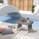 thumbnail image 4 of Mesa auxiliar plegable de ratán para exteriores, mesa auxiliar rectangular de mimbre para muebles de exterior, mesa de centro de mimbre para patio, piscina, jardín, patio, gris mixto, 4 of 5