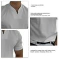 thumbnail image 4 of Camiseta de verano con cuello en V para hombre de gimnasio con bolsillo de algodón elástico suave transpirable Fitness camisa de manga corta para hombre, 4 of 4