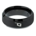 thumbnail image 2 of Tungsten Oklahoma Sooner State Heart Band Ring 8mm Men Women Comfort Fit Black Beveled Edge Brushed Polished, 2 of 4