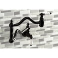 thumbnail image 3 of Kingston Brass KS2100PL Heritage Two-Handle 1-Hole Wall Mount Pot Filler Faucet in Matte Black, 3 of 8