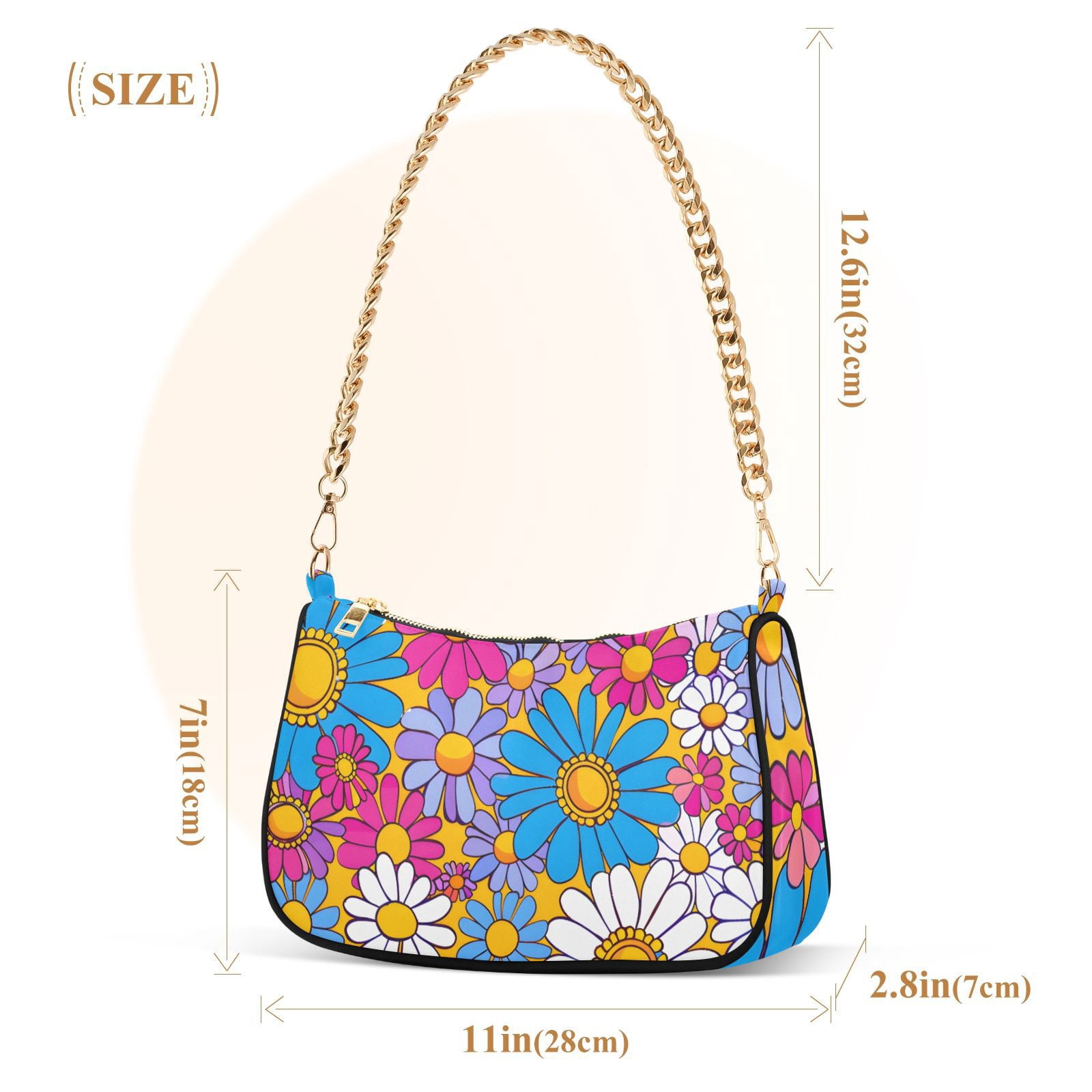 Flowers for FloralWomen Small Shoulder Bag Crossbody Tote Hobo Bags Purse Clutch Handbags with Chain Strap for Women