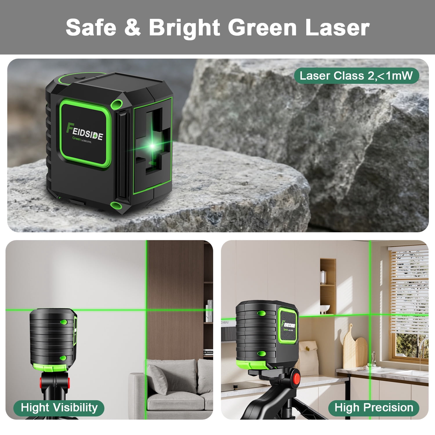 Laser Level with Tripod, Self-Leveling Cross Line Laser, Vertical and Horizontal Line, Rotatable 360 Degree, Manual Self leveling and Pulse Mode,IP54 Waterproof