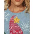 thumbnail image 4 of Gvmfive Women Plus Size Christmas Ugly Print Long Sleeve Shirt Tops, 4 of 5