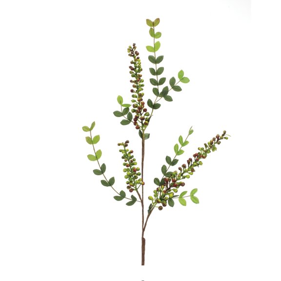 Melrose Variegated Berry Foliage Artificial Sprays - 32" - Red and Green - Set of 6