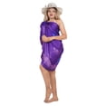 thumbnail image 4 of HAPPY BAY Women's Beach Bikini Wraps Sarong Cover up Wrap Swimsuit Swimwear Skirt Bathing Suit Cover Ups for Womens One Size Palm Tree, Purple, 4 of 4