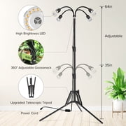 SANSI 4-Head Dimmable Grow Light, 35-64 Tripod, Remote/Timer, 4x10W PAR20 Bulbs for Indoor Plants