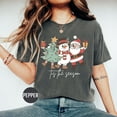thumbnail image 3 of Tis the Season Santa and Snowman Graphic Print T-Shirt | Christmas Tree Design, 3 of 7