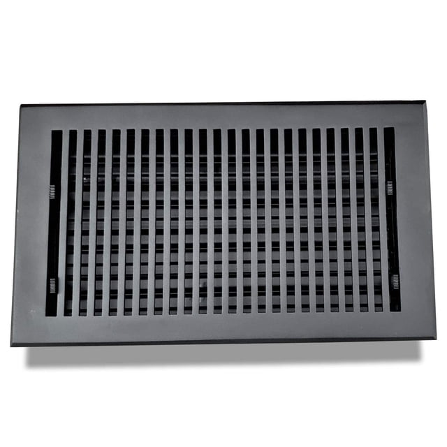 8" x 14" Floor Register Vent Cover (VR-102) – Prima Decorative Cast Aluminum HVAC Grille with Damper, Modern & Contemporary Powder-Coated Repaintable Design for Floors, Walls & Ceilings