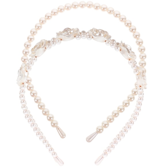 AURARMLET 2Pcs Womens Headbands White Hair Bands Stylish Wide Headbands for Hair Styling