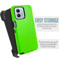 thumbnail image 3 of For Motorola Moto G STYLUS 5G 2023 Heavy Duty Rugged Shockproof Full Body Protection 360 Swivel Kicktand Holster Belt Clip And Built in Screen Protector Phone Cover Case - Green, 3 of 6
