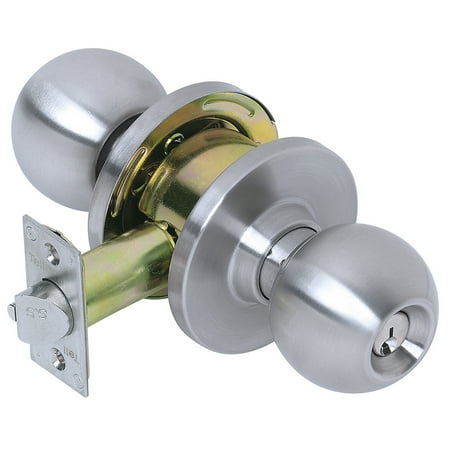 Storeroom Ball - Tell Manufacturing CL100006 Satin Stainless Steel Heavy Duty Commercial Storeroom Ball Knob