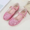 thumbnail image 4 of MEZZALL Child Sparkly Girls Sandals Fashionable T Strap Design Performance Comfortable Lightweight Casual Shoes Toddler Comfort Adorable Casual Kids Princess Solid Color Footwear, 4 of 7