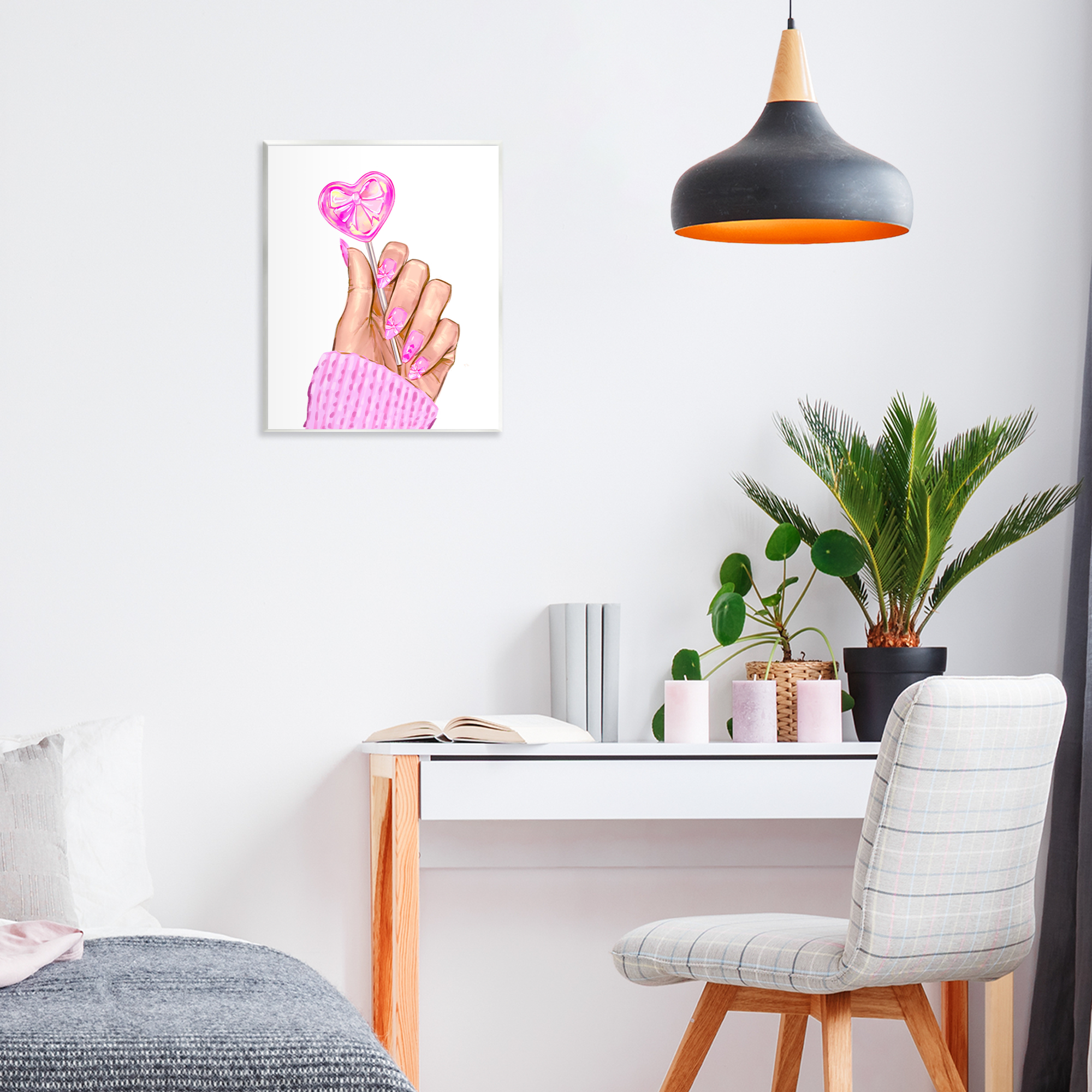 Pink Fashion Bow Lollipop Wall Plaque Art, design by Ziwei Li