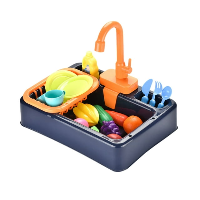 PVCS 19PCS Kitchen Sink Toys with Running Water Educational Gifts for Girls Boys Gift for Kids