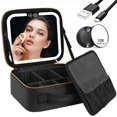 thumbnail image 1 of Bolsa de Maquillaje de Viaje con Iluminaci&oacute;n LED con Espejo 3 Ajustes de Color,Caja de Maquillaje Cosm&eacute;tica,Caja de Cambiador Organizadora para Mujeres,Cosmetiquera de Viaje,Herr, 1 of 7