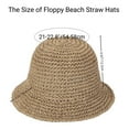thumbnail image 5 of HJYCHN Women's Soft Straw Sun Hat Foldable Wide Brim Summer Beach Bucket Hat Breathable Crochet Design For Outdoor Travel Gardening Beige One Size, 5 of 5