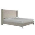 thumbnail image 3 of DHP Eveline Upholstered Platform Bed Frame with High Wingback Headboard, King, Soft Woven Light Gray, 3 of 20