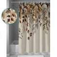 thumbnail image 3 of Extra Long Shower Curtain 72x96 Inch, Vintage Leaves Shower Curtain Waterproof Bathroom Decor Farmhouse Botanical Floral Burlap Fabric Bath Curtain Set Accessories with Hooks, 3 of 6